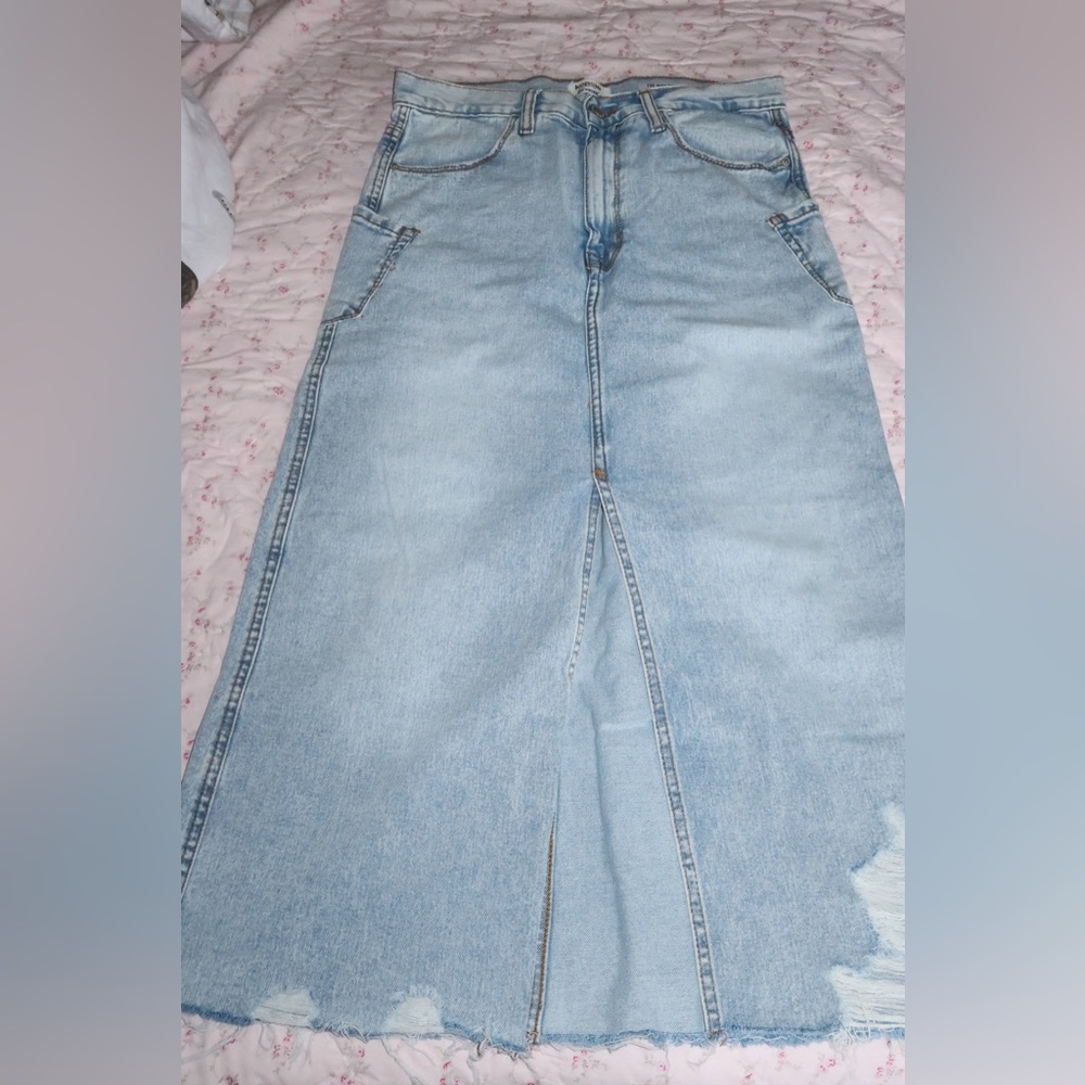 Long denim skirt